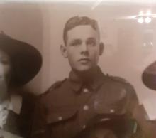 This is my Grandmother’s youngest brother. Photo taken at her wedding in January 1918